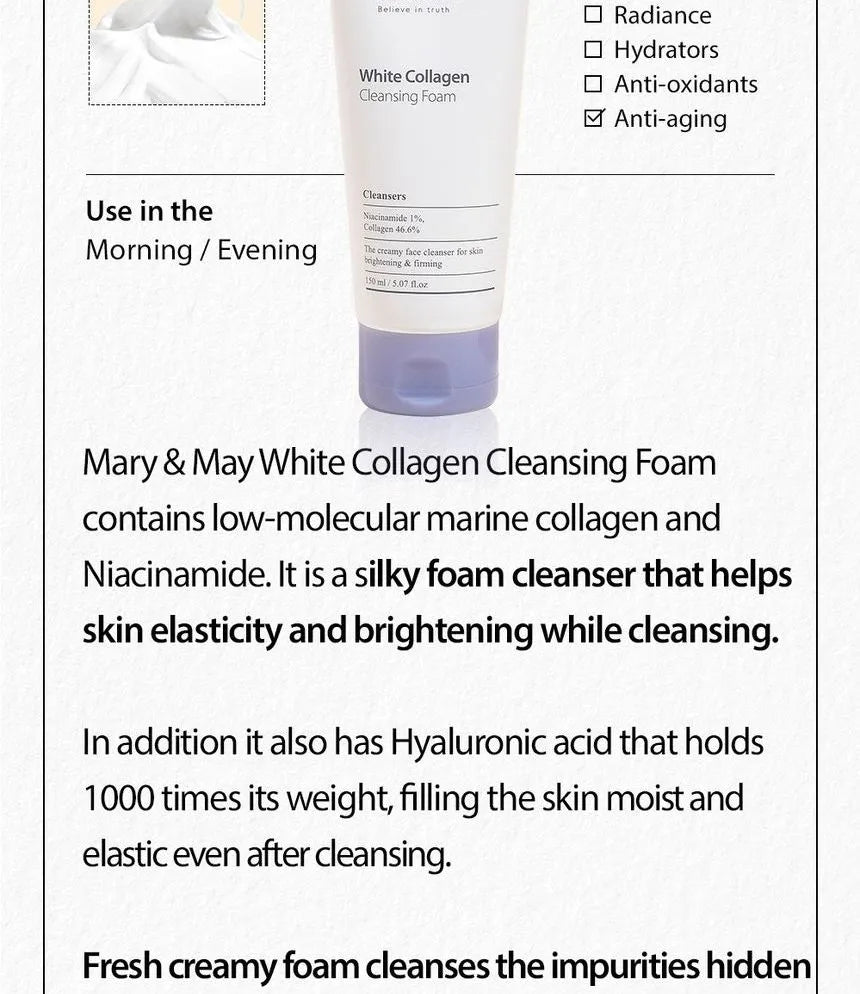 Mary&May - White Collagen Cleansing Foam 150ml - Gallery 10