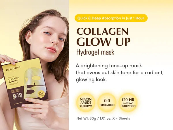 EQQUALBERRY - Collagen Glow up Hydrogel Mask (1sheet) - Gallery 1