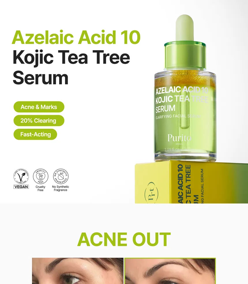 Purito SEOUL - Azelaic Acid 10 Kojic Tea Tree Serum 30ml - Gallery 1