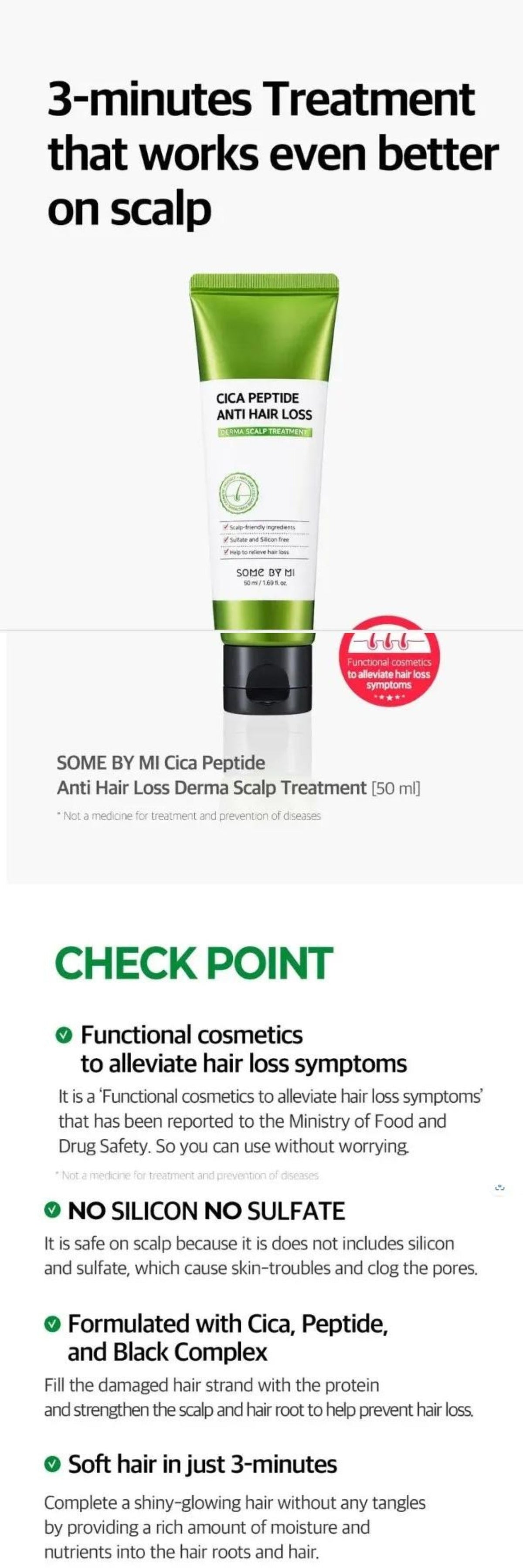 SOME BY MI - Cica Peptide Anti Hair Loss Derma Scalp Treatment 50ml - Gallery 1