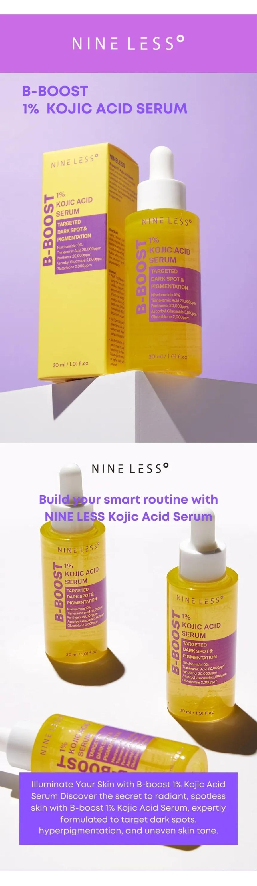 NINELESS - B-Boost 1% Kojic Acid Serum - Gallery 1