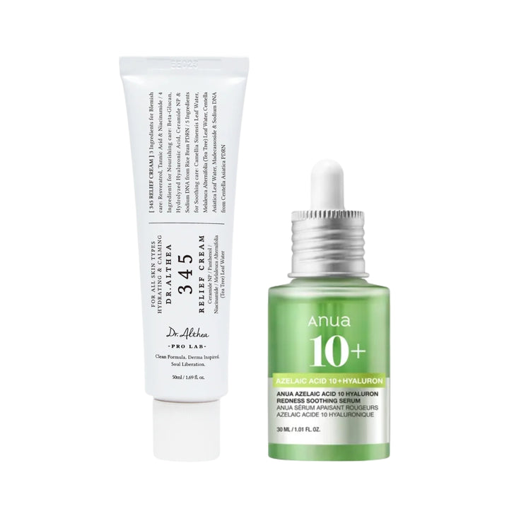 [Acne Barrier Duo]  Anua - Azelaic Acid 10 Hyaluron Redness Soothing Serum + Dr. Althea - 345 Relief Cream 50ml