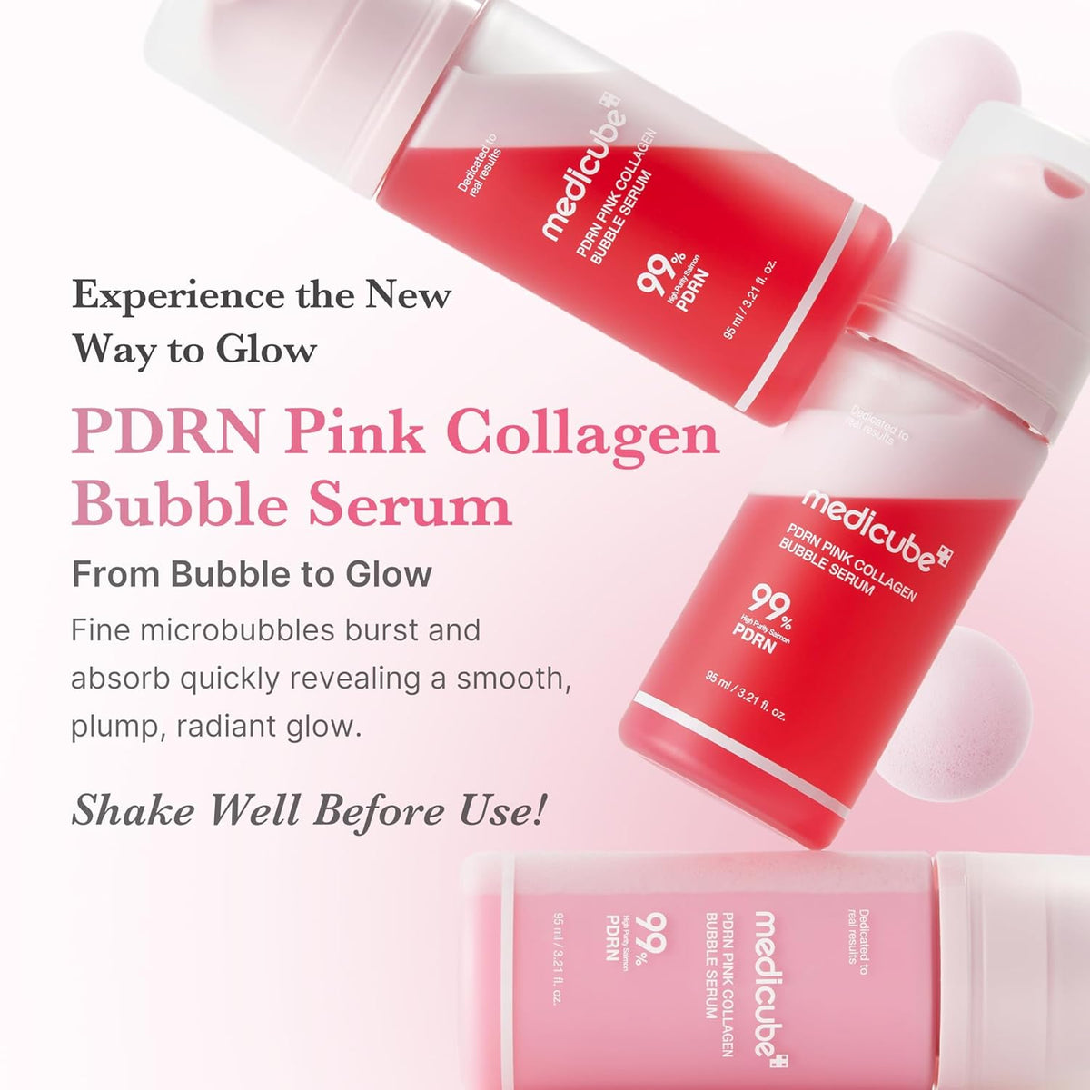 medicube PDRN Pink Collagen Bubble Serum 95ml - Gallery 1