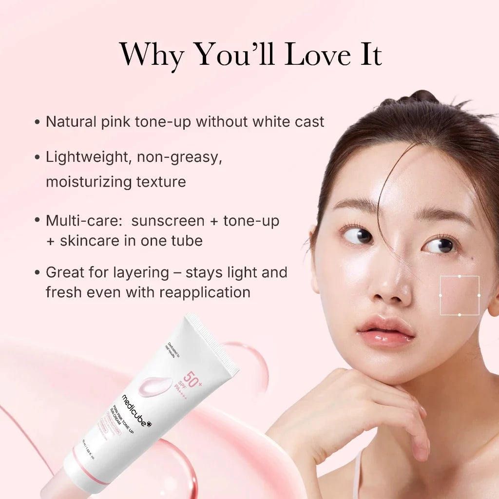 medicube - PDRN Pink Tone up Sun Cream SPF50+ PA++++ - 50ml - Gallery 6