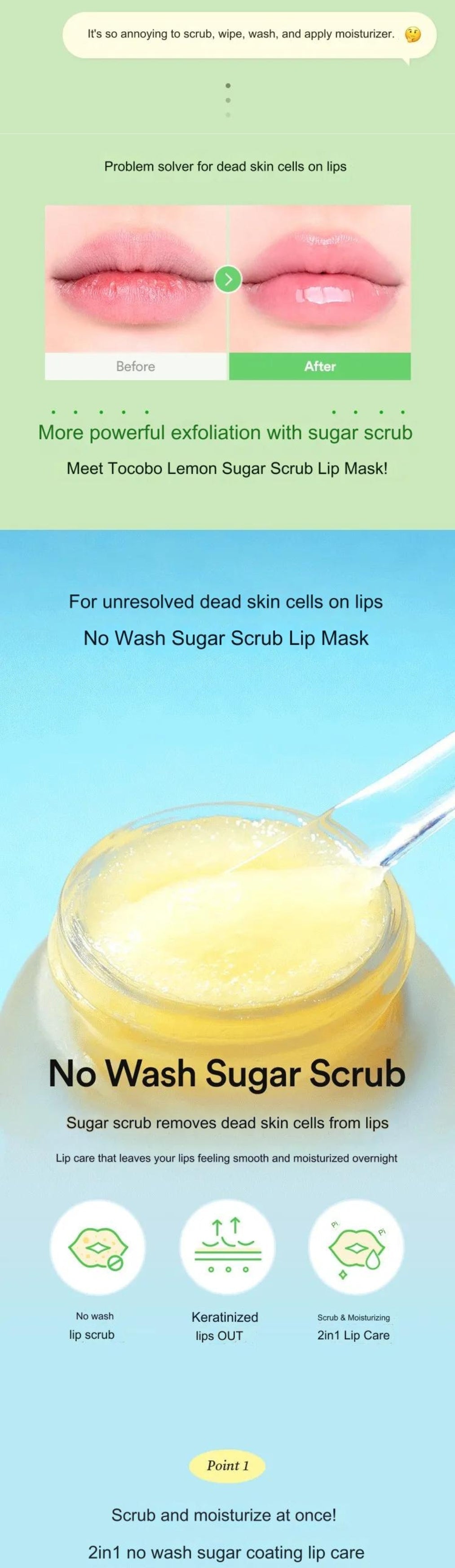 TOCOBO - Lemon Sugar Scrub Lip Mask - Gallery 2