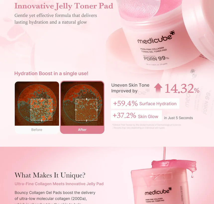 medicube - PDRN Pink Collagen Toning Gel Toner Pad - Gallery 2