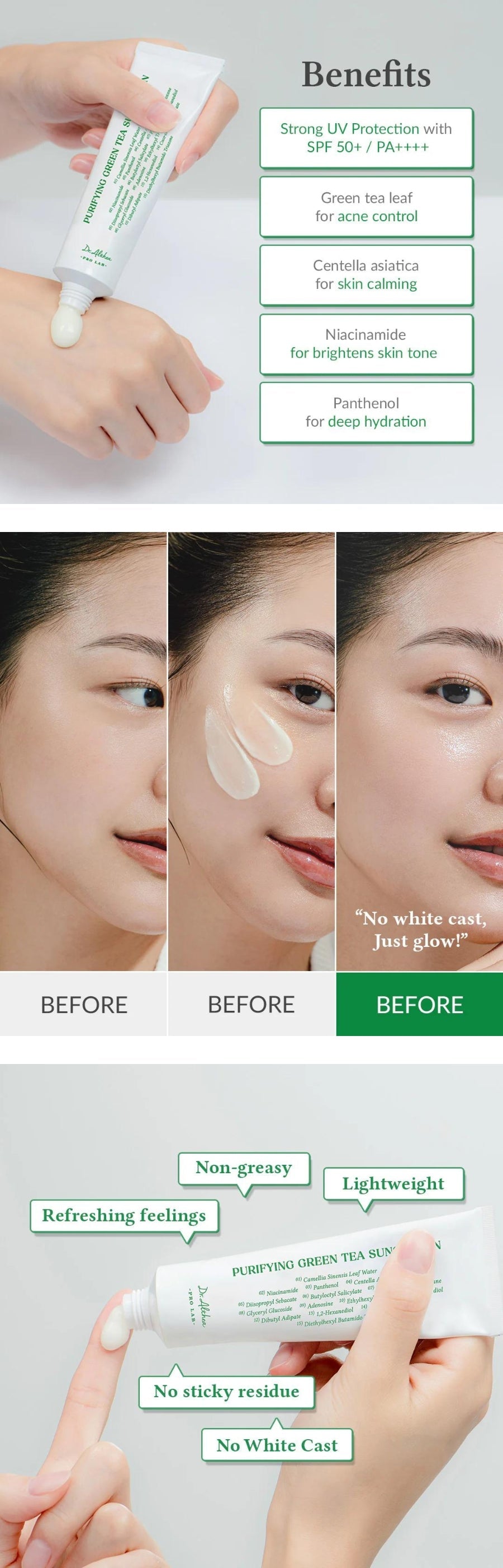 Dr. Althea - Purifying Green Tea Sunscreen 50ml - Gallery 2