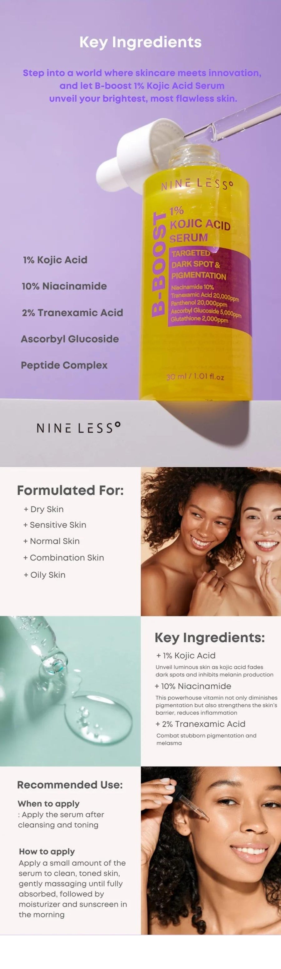 NINELESS - B-Boost 1% Kojic Acid Serum - Gallery 2