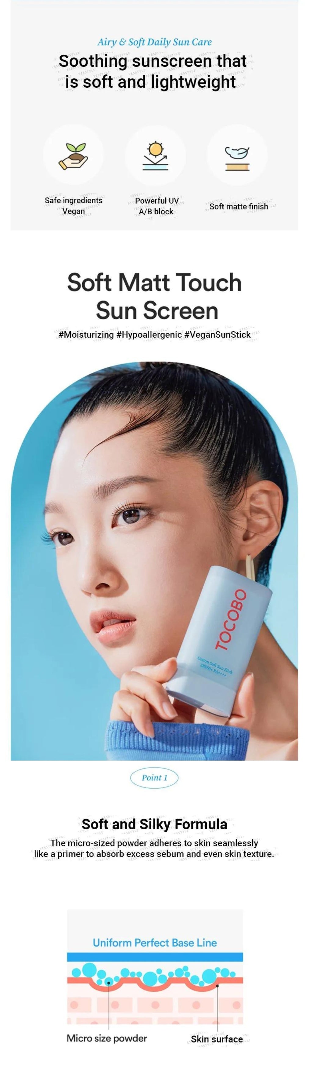 TOCOBO - Cotton Soft Sun Stick - Gallery 2
