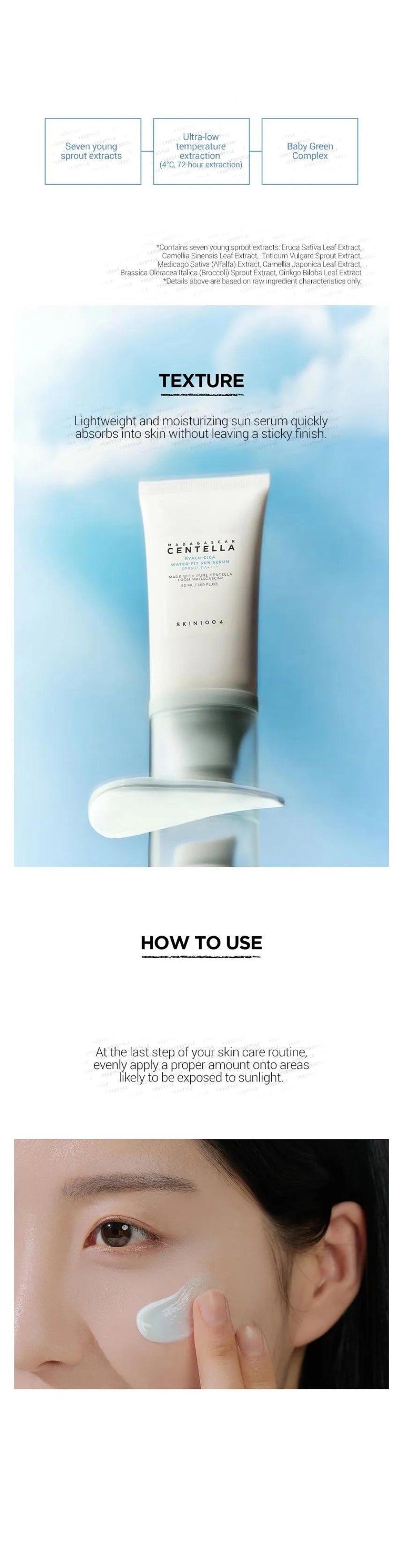 SKIN1004 - Madagascar Centella Hyalu-Cica Water-Fit Sun Serum - Gallery 4