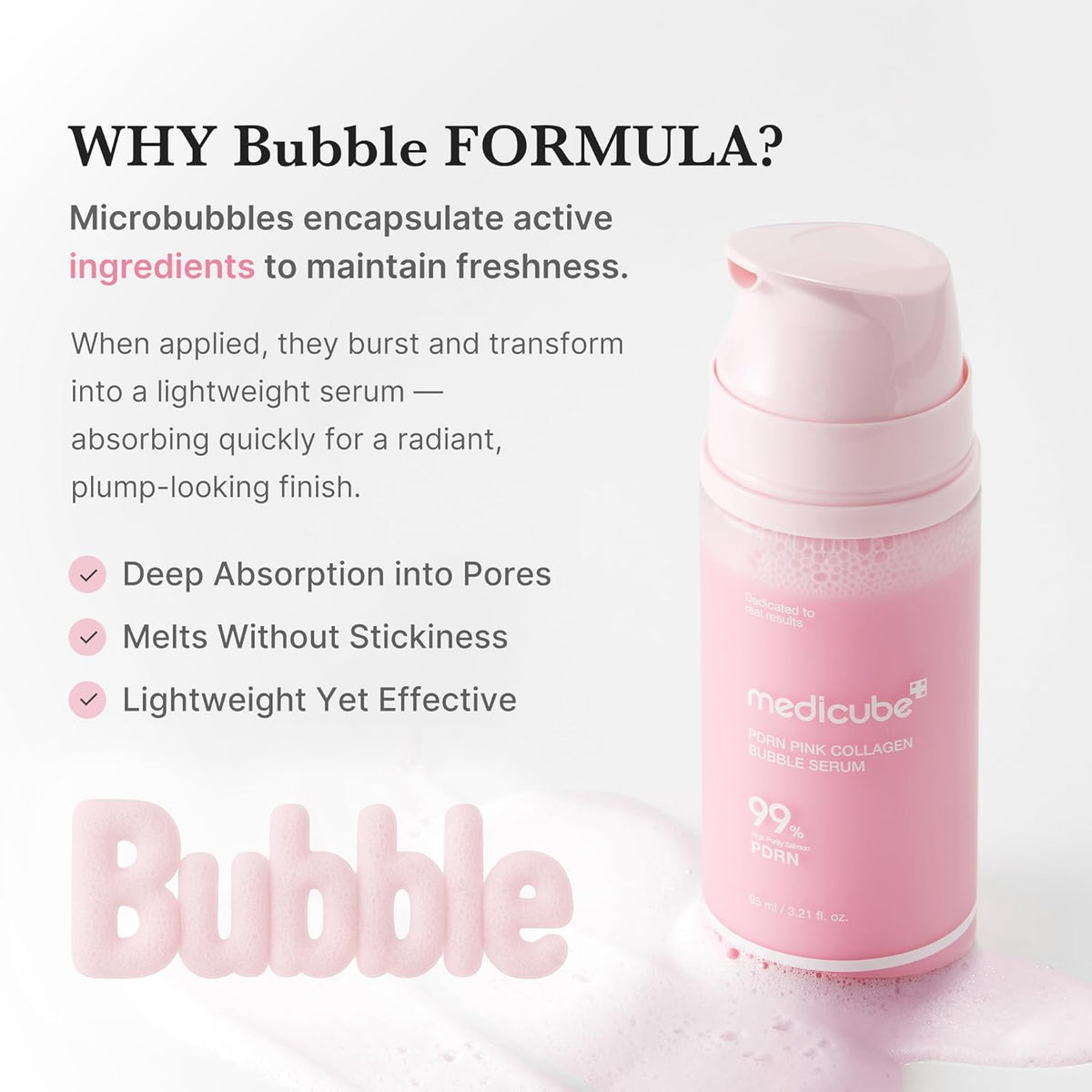 medicube PDRN Pink Collagen Bubble Serum 95ml - Gallery 4