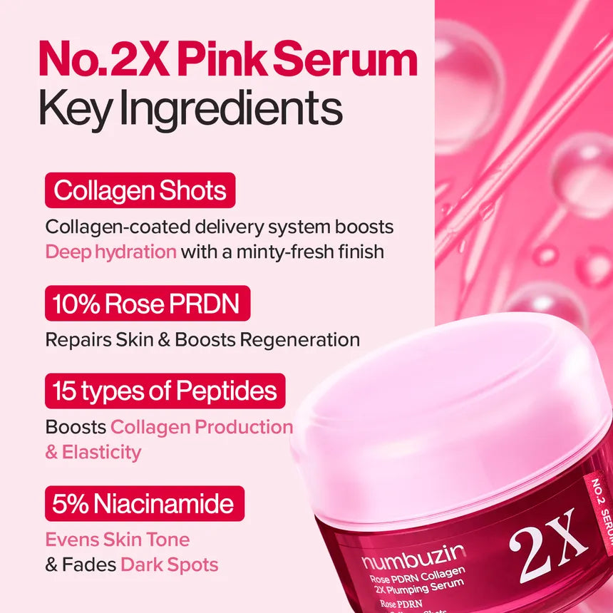 numbuzin - No.2 Rose PDRN Collagen 2X Plumping Serum - Gallery 5