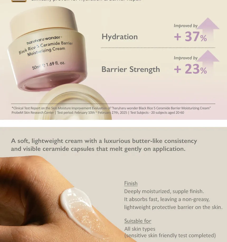 HaruHaru Wonder - Black Rice 5 Ceramide Barrier Moisturizing Cream - Gallery 5
