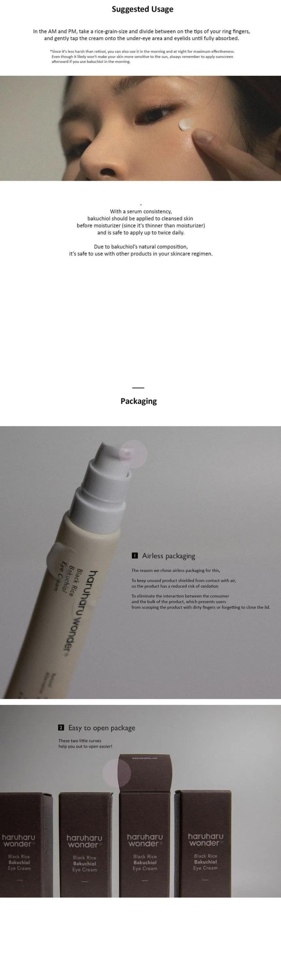 HaruHaru Wonder - Black Rice Bakuchiol Eye Cream 20ml - Gallery 5