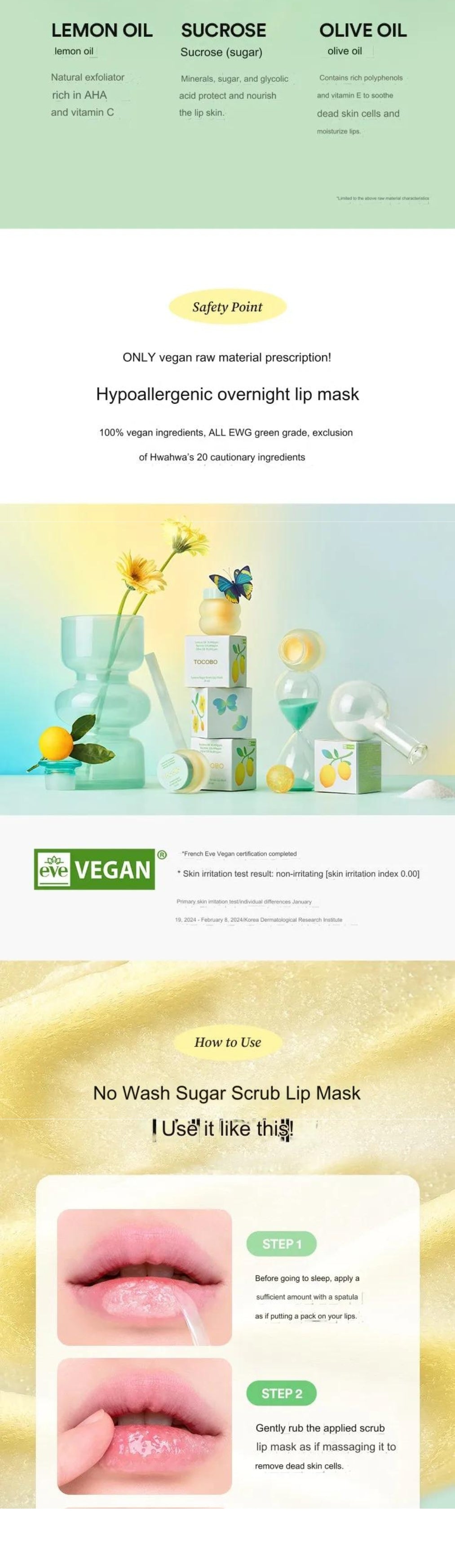 TOCOBO - Lemon Sugar Scrub Lip Mask - Gallery 5