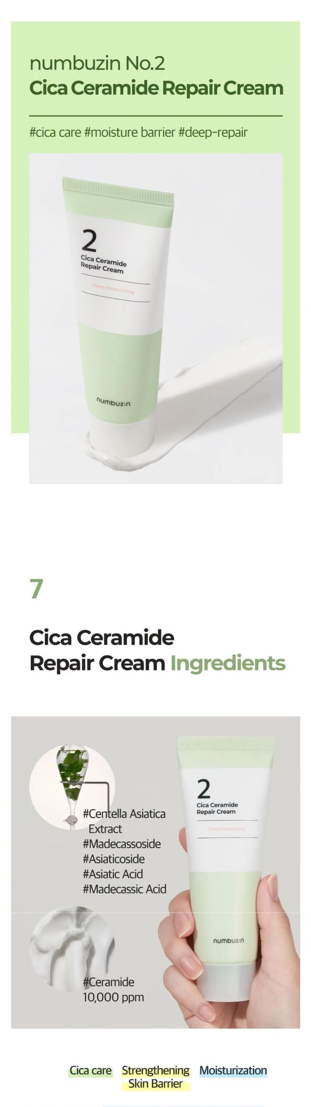 Numbuzin - No.2 Cica Ceramide Repair Cream - Gallery 6
