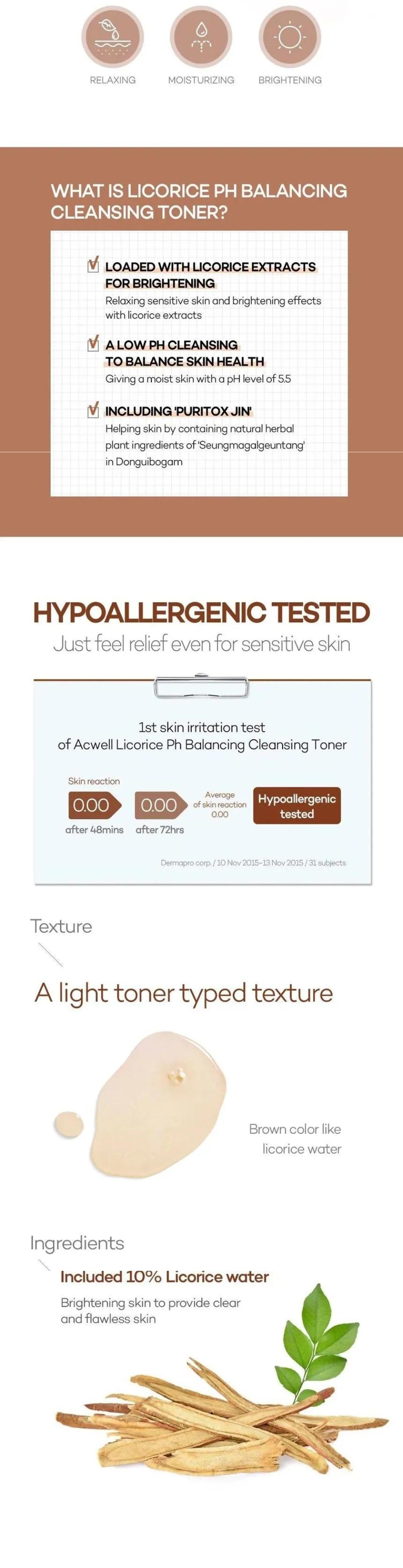 ACWELL - LICORICE pH Balancing Cleansing toner - Gallery 1