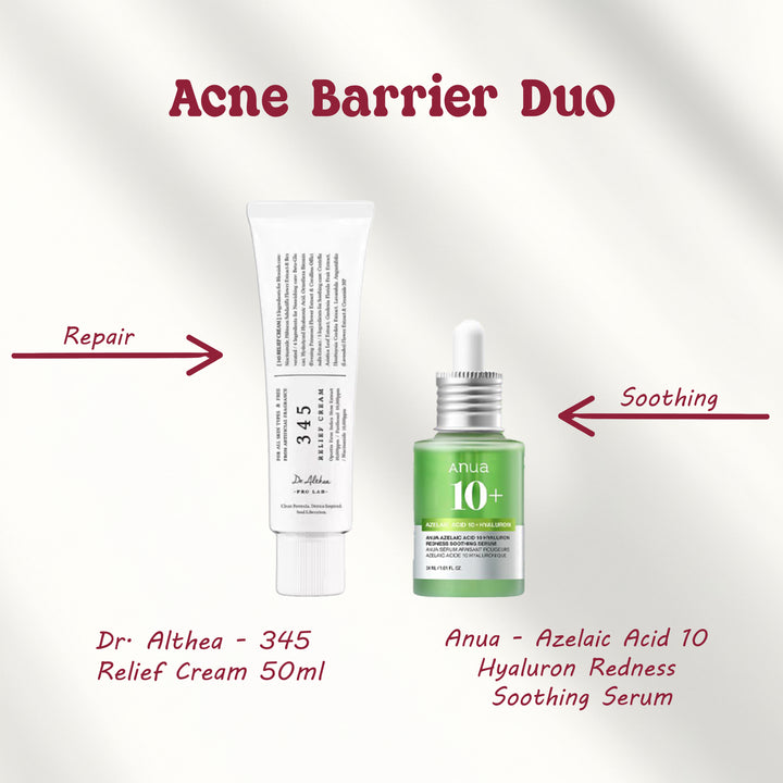 [Acne Barrier Duo]  Anua - Azelaic Acid 10 Hyaluron Redness Soothing Serum + Dr. Althea - 345 Relief Cream 50ml