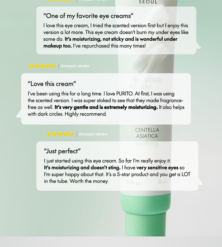 Purito SEOUL - Wonder Releaf Centella Eye Cream Unscented 30ml - Gallery 5