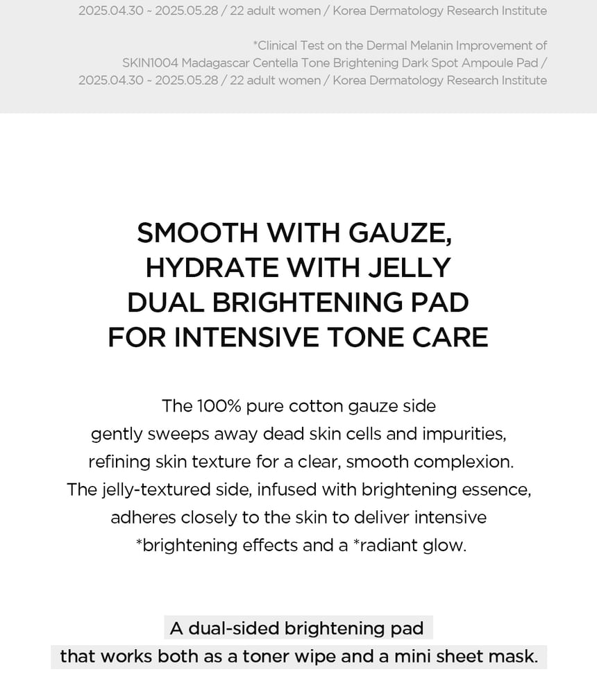 SKIN1004 - Madagascar Centella Tone Brightening Dark Spot Ampoule Pad - Gallery 9