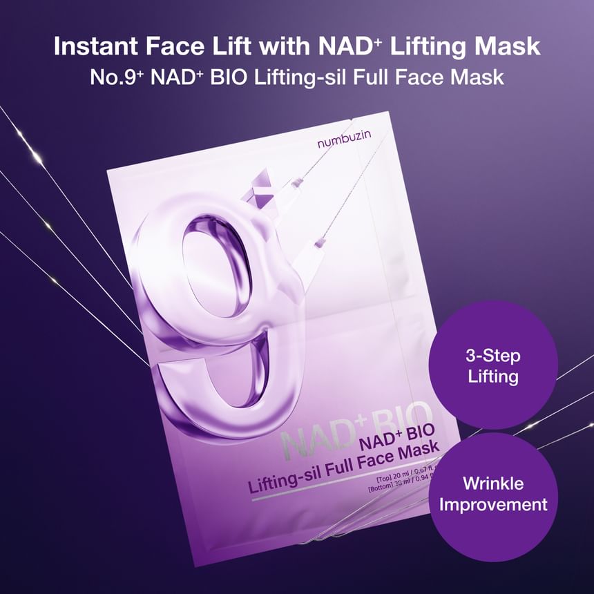 numbuzin - No.9 NAD Bio Lifting-sil Full Face Mask (1Sheet) - Gallery 2