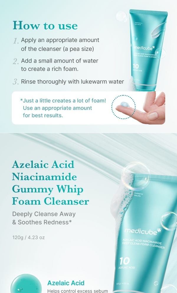 medicube - Azelaic Acid Niacinamide Deep Clean Foam Cleanser - Gallery 1