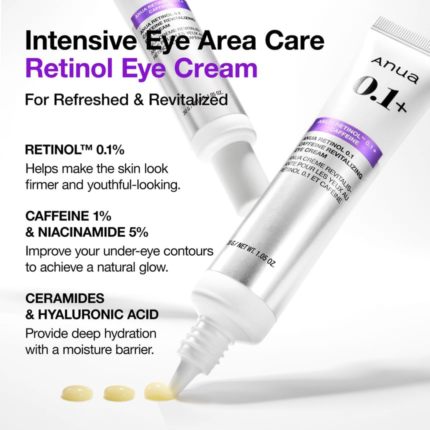 Anua - Retinol 0.1 Caffeine Revitalizing Eye Cream - Gallery 2