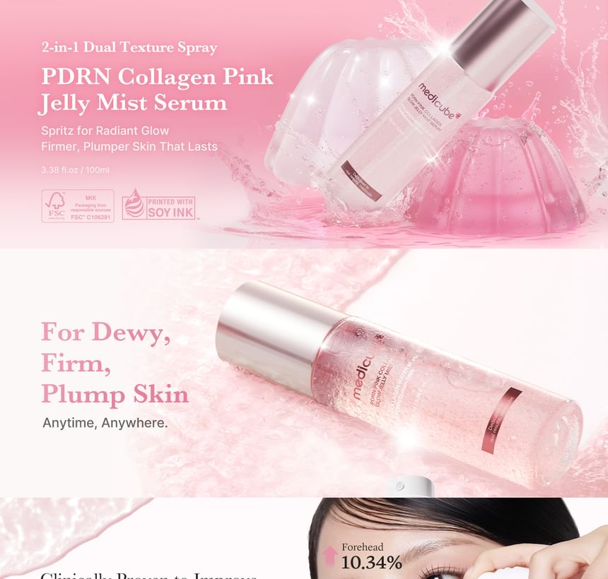 medicube - PDRN Pink Collagen Glow Jelly Mist Serum 100ml - Gallery 1