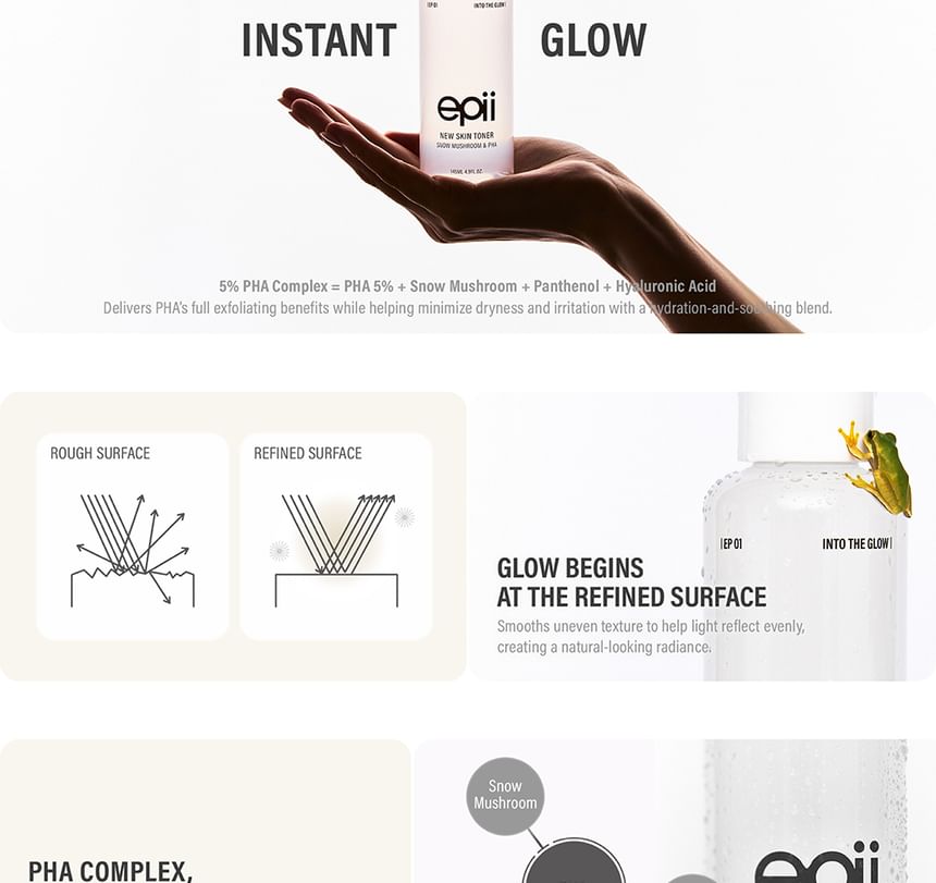 epii - New Skin Toner Snow Mushroom & PHA 145ml - Gallery 2