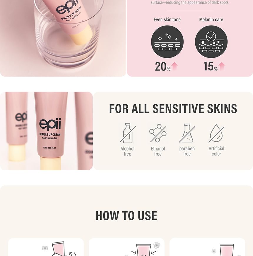 epii - Double Up Cream NAD+ NMN & TXA 50ml - Gallery 4