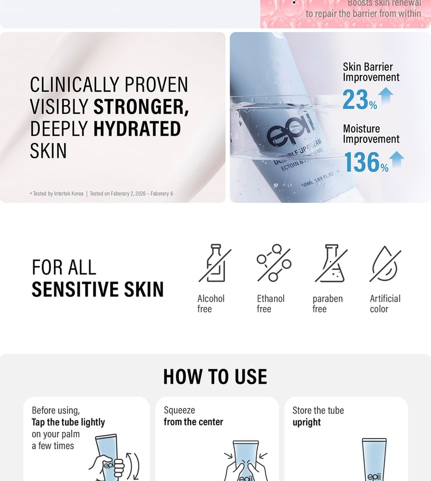 epii - Double Up Cream Ectoin & Panthenol 50ml - Gallery 4