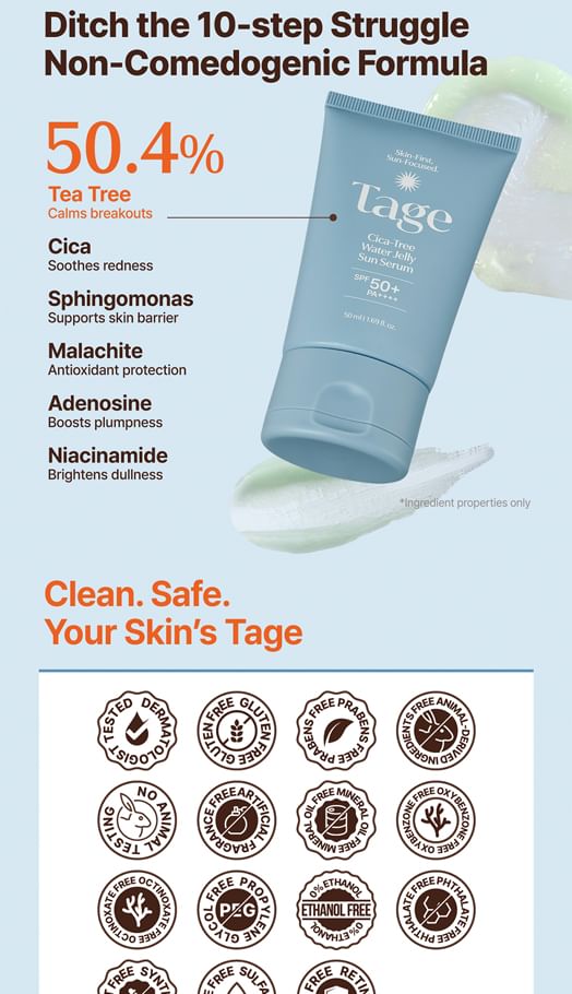 Tage - Cica-Tree Water Jelly Sun Serum 50ml - Gallery 5