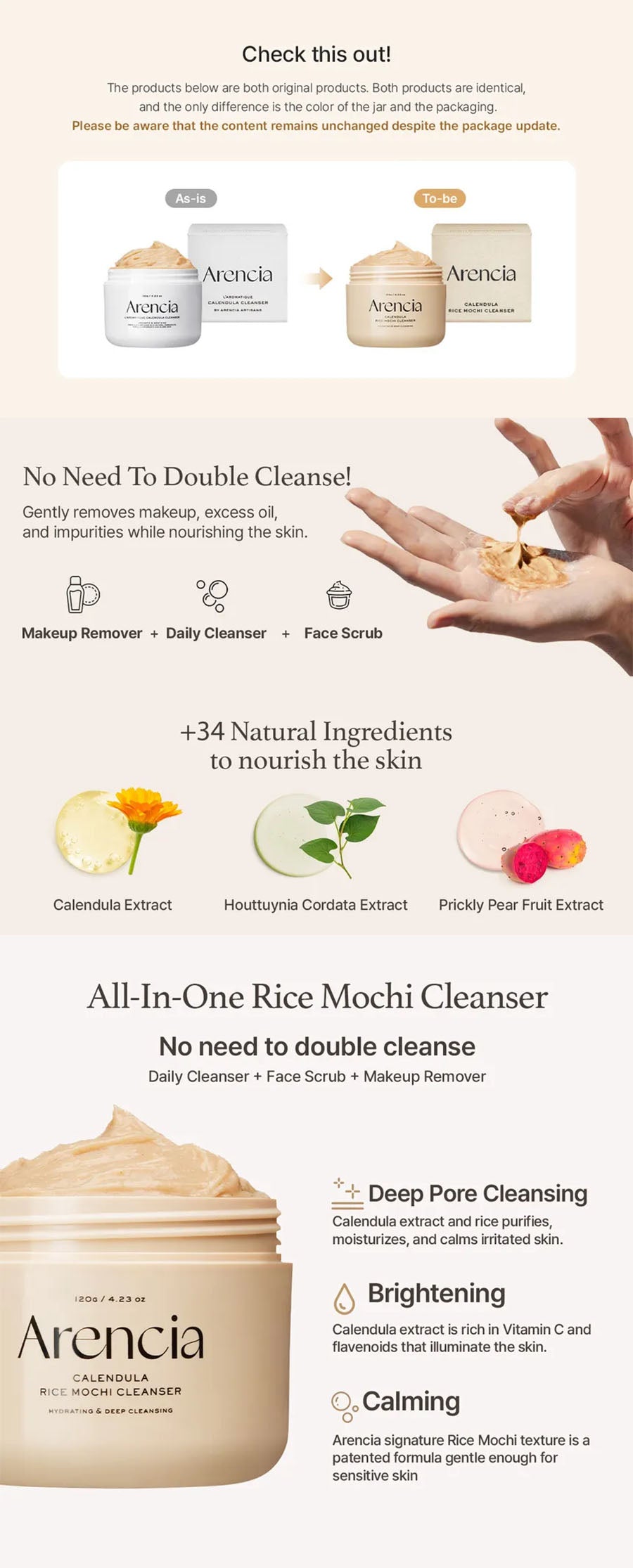 Arencia - Calendula Rice Mochi Cleanser - Gallery 1