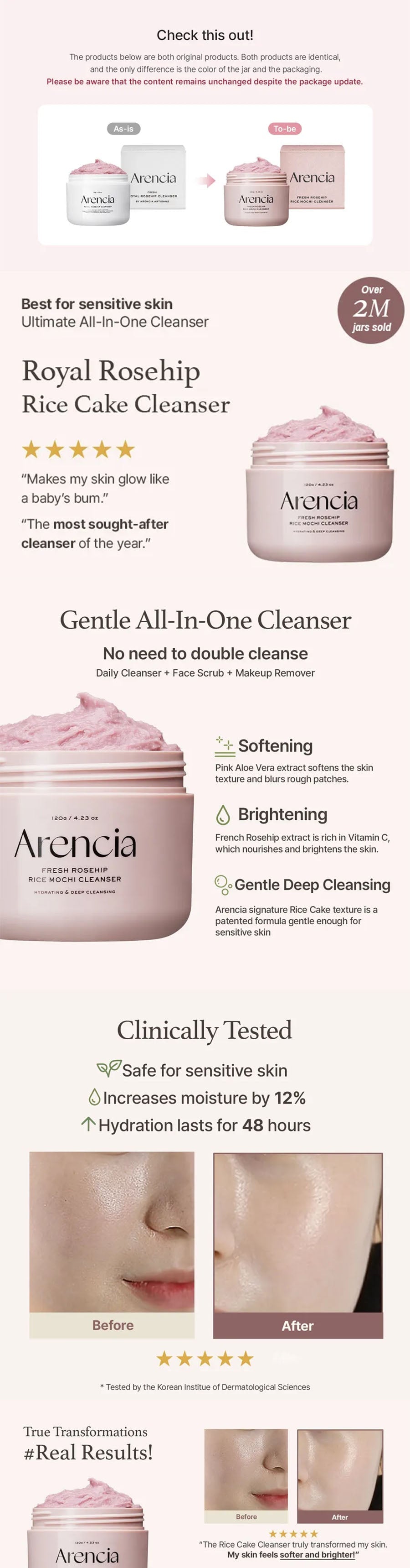 Arencia - Fresh Rosehip Rice Mochi Cleanser - Gallery 1