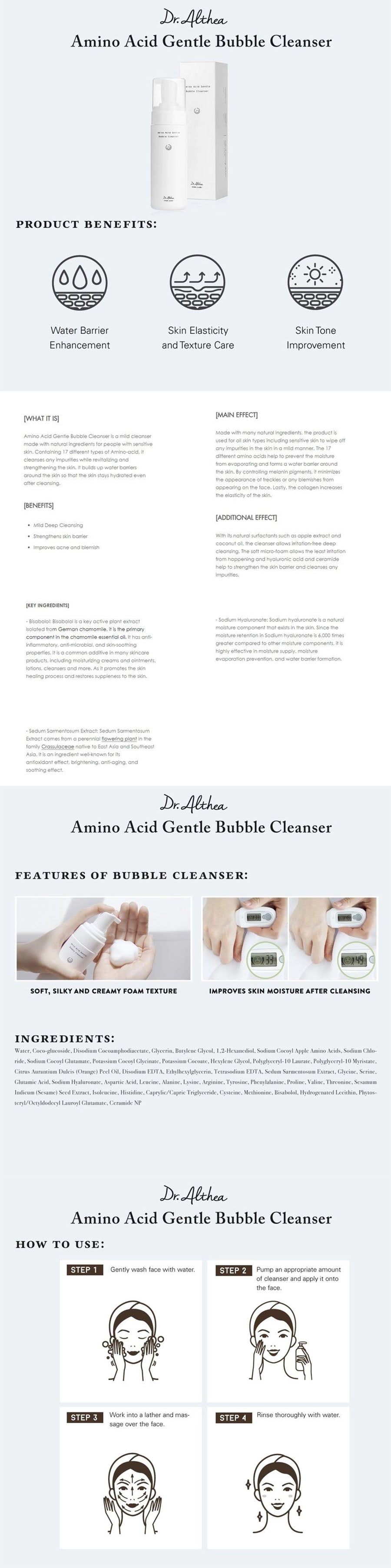 Dr. Althea - Amino Acid Gentle Bubble Cleanser 140ml - Gallery 1