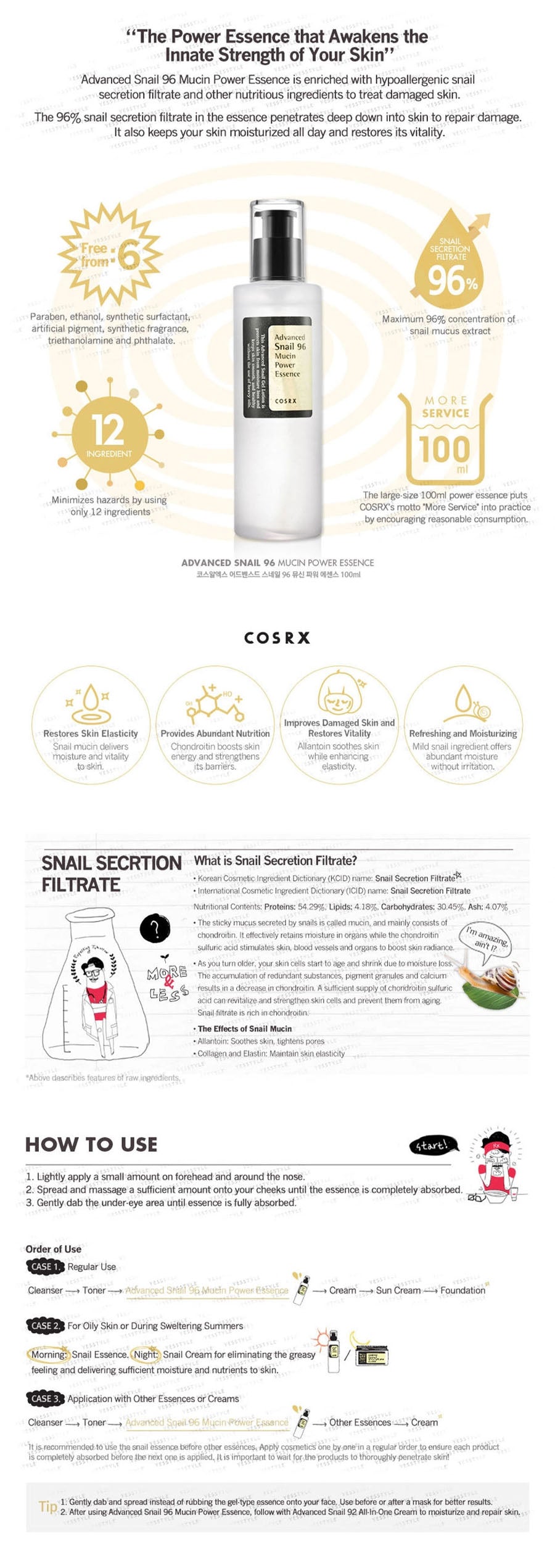 COSRX - Advanced Snail 96 Mucin Power Essence - Gallery 1
