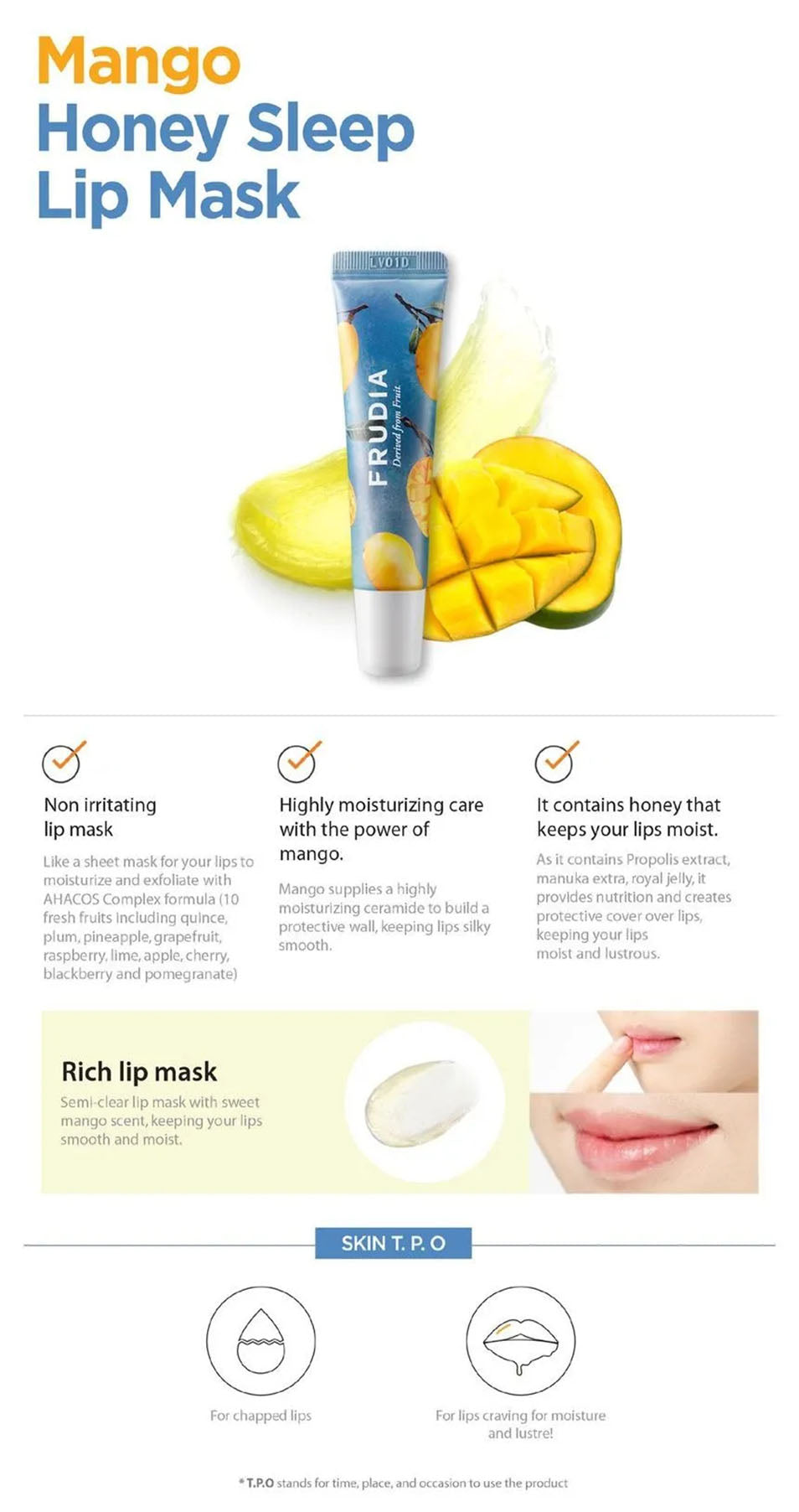 FRUDIA - Mango Honey Sleep Lip Mask - Gallery 1