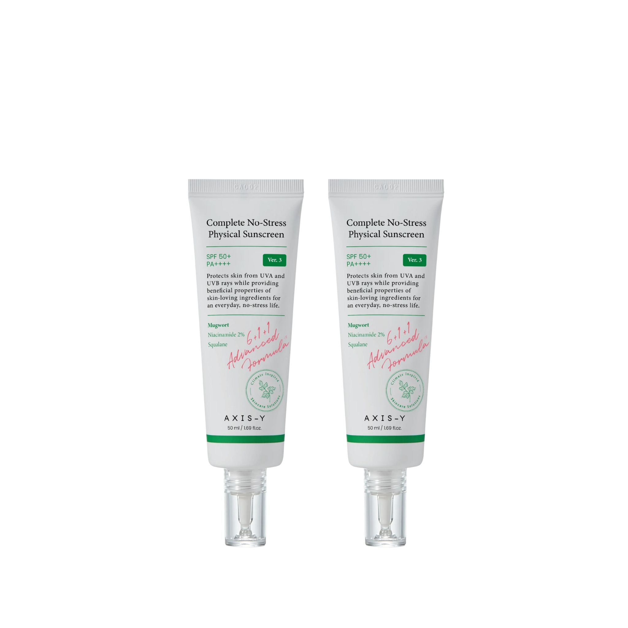 [x2 BUNDLE] AXIS - Y - Complete No-Stress Physical Sunscreen (V3)