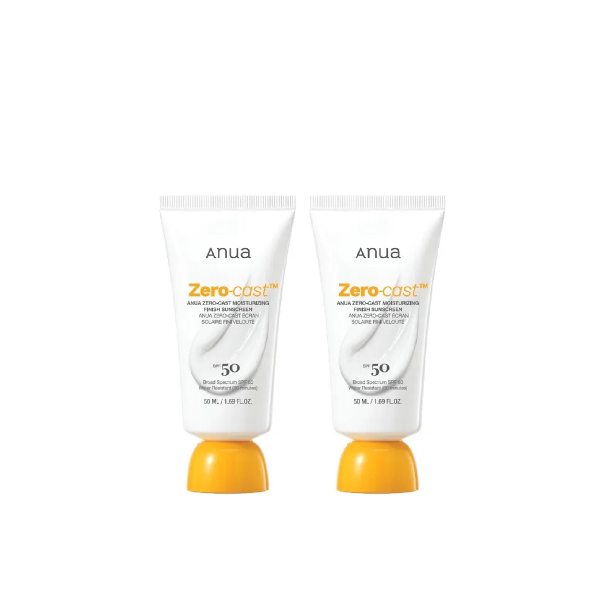 [x2 BUNDLE] Anua - Zero-Cast Moisturizing Finish Sunscreen