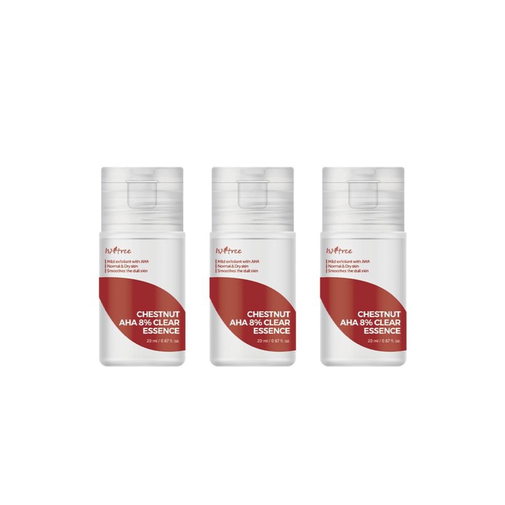 [x3 BUNDLE] ISNTREE Chestnut AHA 8% Clear Essence 20ml