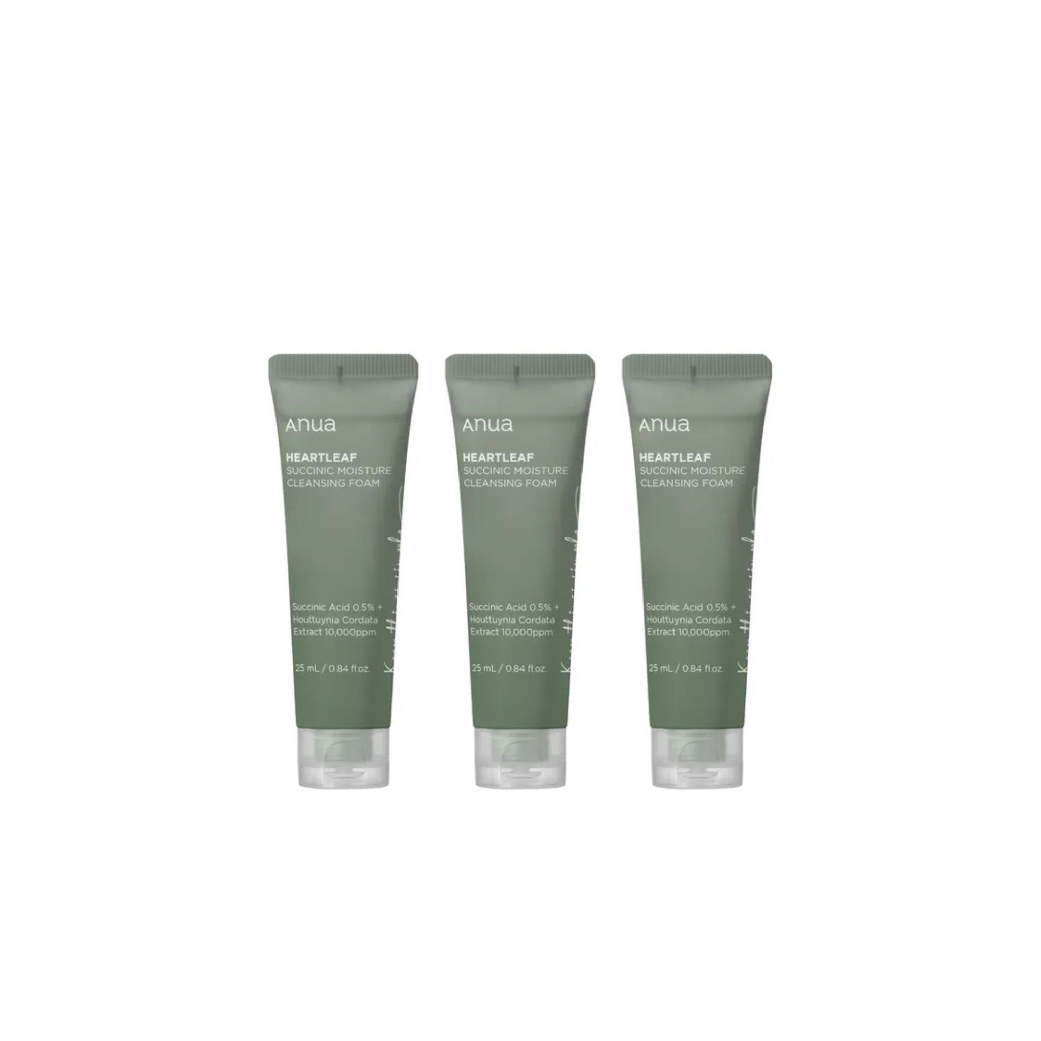 [x3 BUNDLE] Anua Heartleaf Succinic Moisture Cleansing Foam 25 (Mini Size)