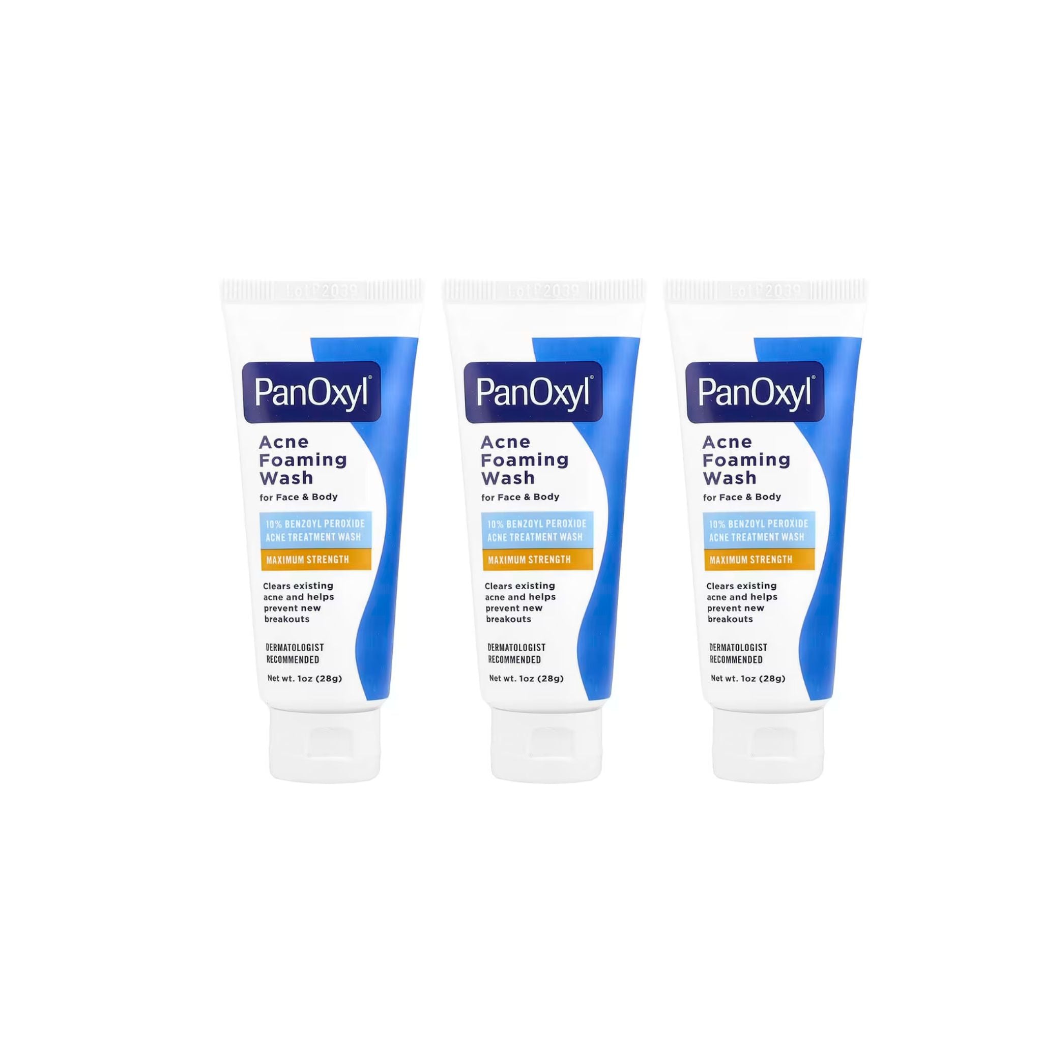 [x3 BUNDLE] PanOxyl 10% Benzoyl Peroxide Acne Foaming Wash 28g