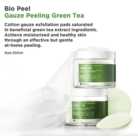 NEOGEN Dermalogy Bio-peel Gentle Gauze Peeling Green Tea 30pcs/190ml - Gallery 2