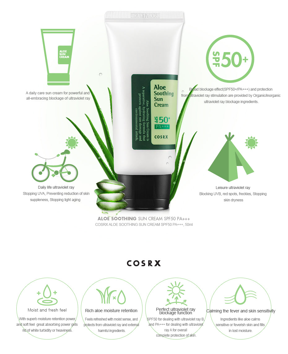 COSRX - Aloe Soothing Sun Cream SPF50+/ PA+++ 50ml